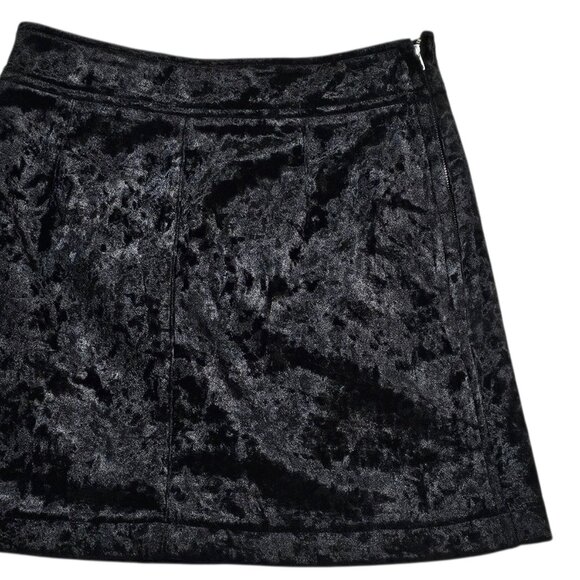 Lulus Black Crushed Velvet Mini Skirt M - Picture 1 of 9